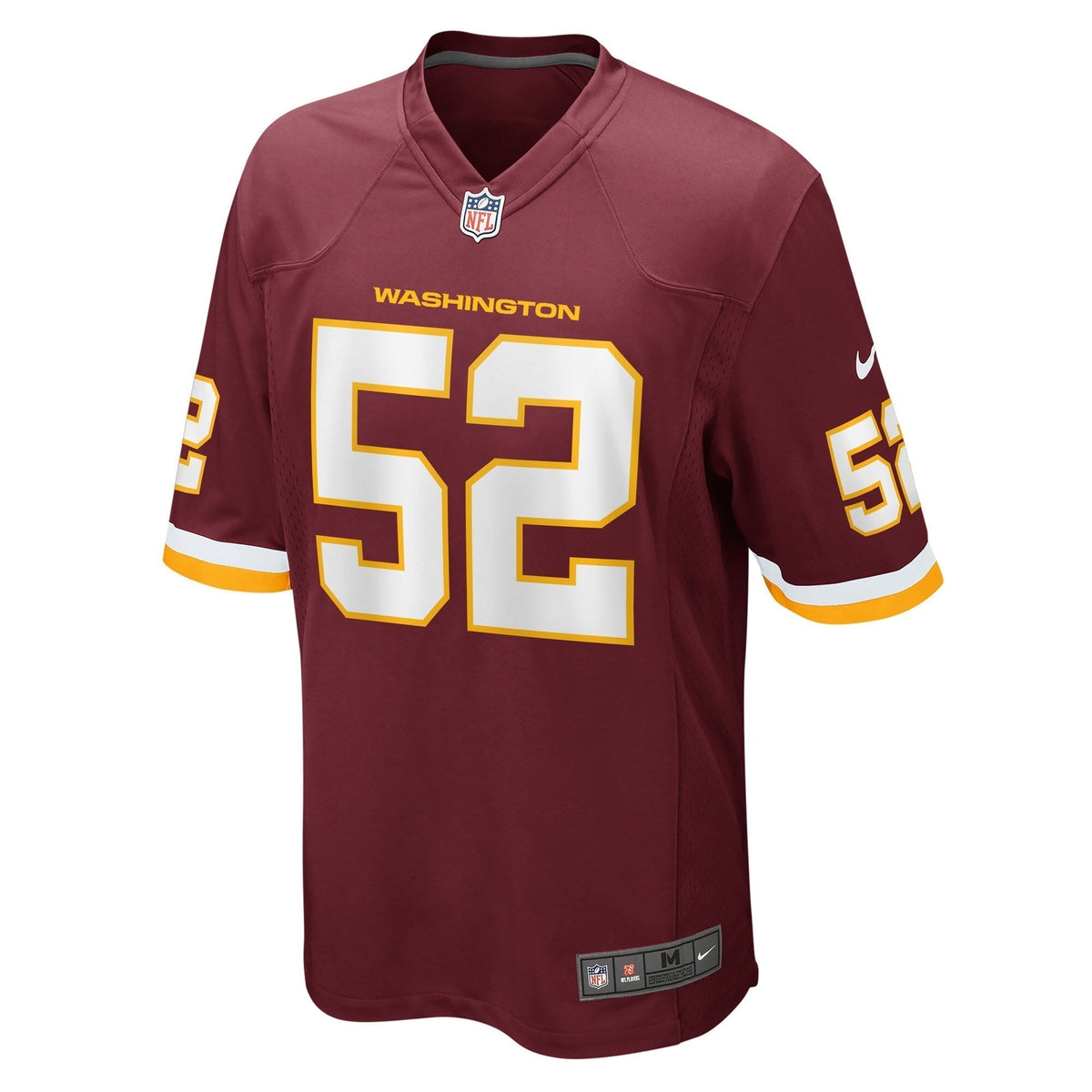 Jamin Davis Washington Football Team Nike Game Jersey - Burgundy football jersey product view 2