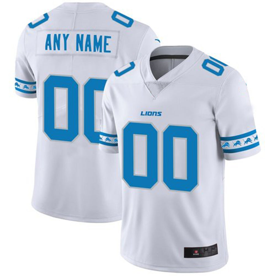 Custom1 Detroit Lions White Team Logo Vapor Limited Jersey1 Stitched American Football Jerseys football jersey product view 1