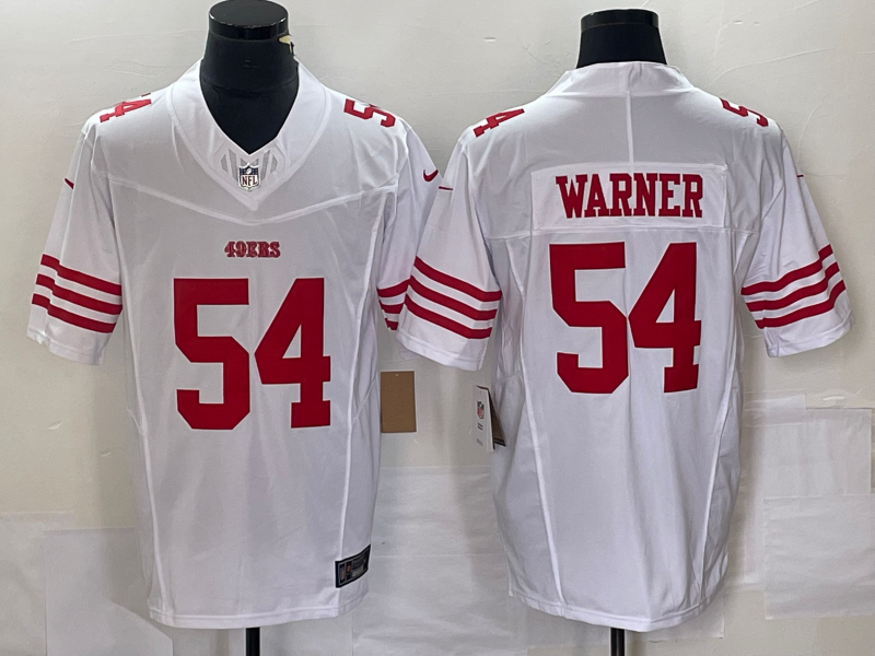 Men's San Francisco 49ers Fred Warner #54 White Player Game Jersey1 football jersey product view 1