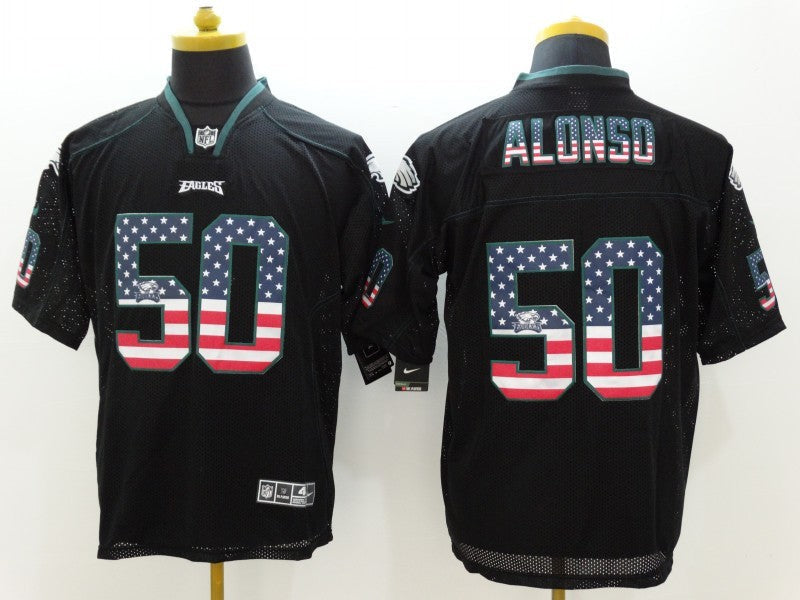Men's Philadelphia Eagles Kiki Alonso #50 Black Game Jersey1 football jersey product view 1