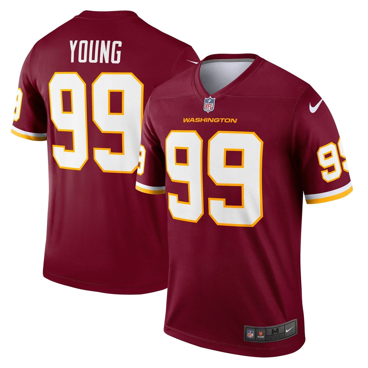 Chase Young Washington Football Team Nike Legend Jersey - Burgundy football jersey product view 1