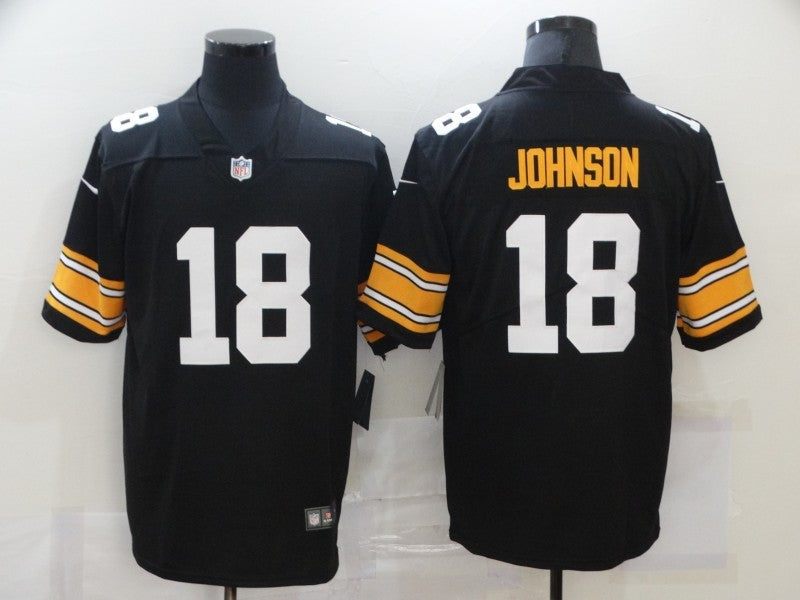 Men's Pittsburgh Steelers Diontae Johnson #18 Black Player Game Jersey1 football jersey product view 1