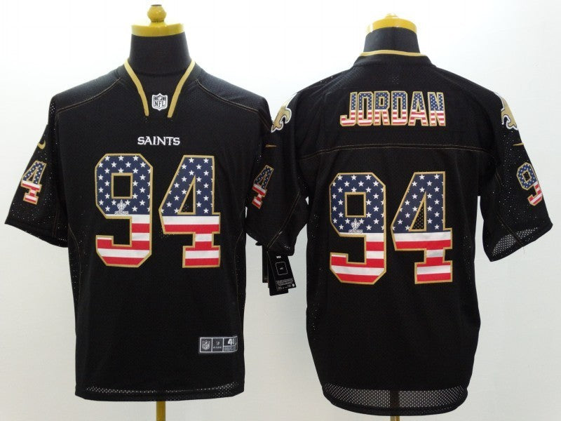 Men's New Orleans Saints Cameron Jordan #94 Black Player Game Jersey1 basketball jersey product view 1