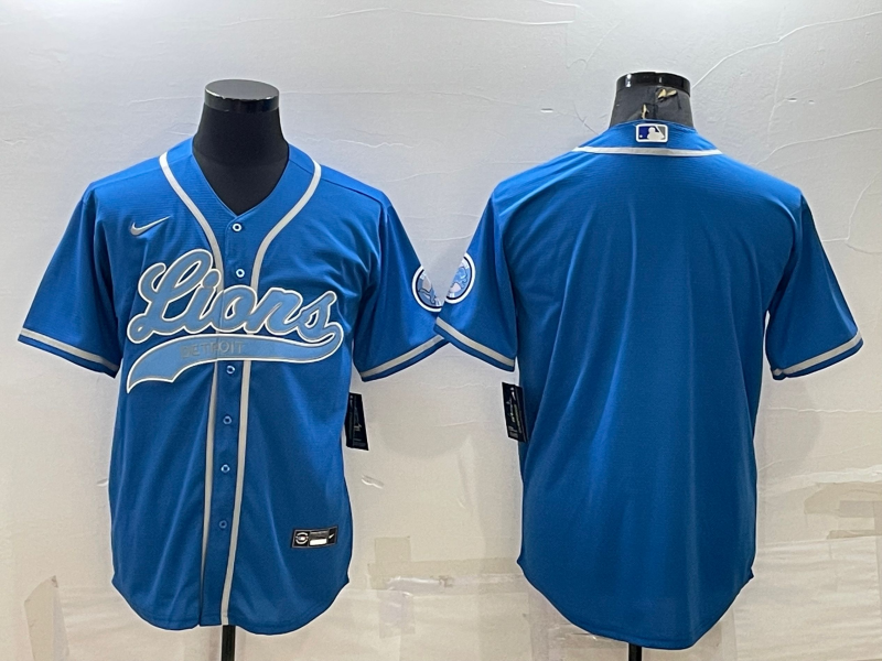 Men's Detroit Lions Blue Blank Jersey1 football jersey product view 1
