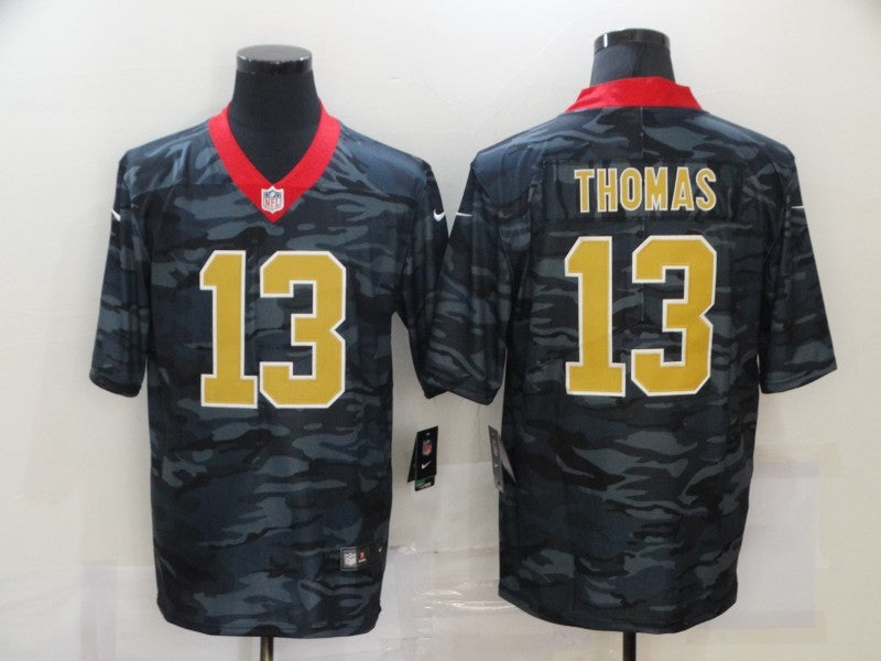 Men's New Orleans Saints Michael Thomas #13 Gray Camouflage Game Jersey1 football jersey product view 1