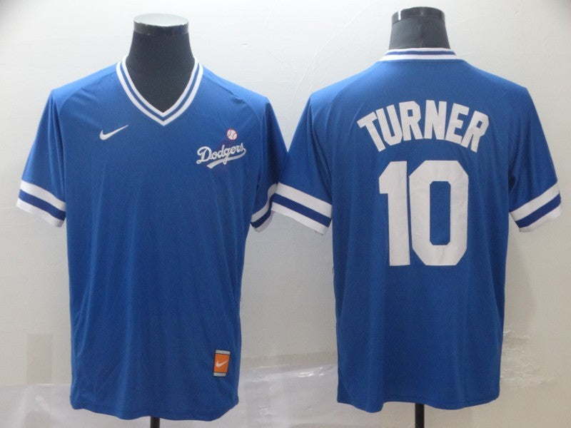 Men's Los Angeles Dodgers Justin Turner #10 Blue Replica Game Jersey1 baseball jersey product view 1
