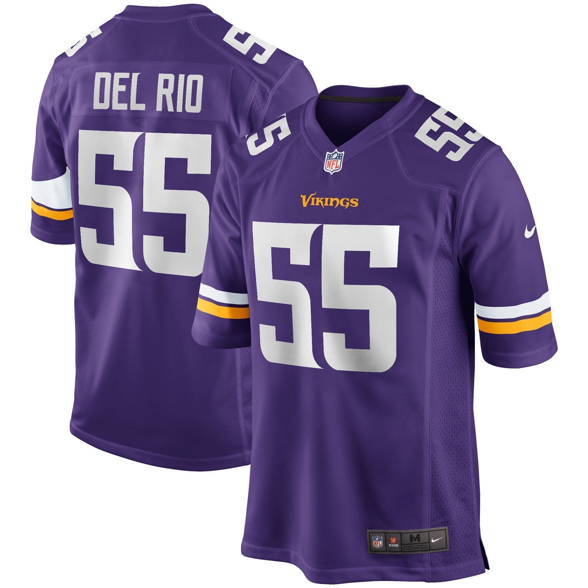 Jack Del Rio Minnesota Vikings Nike Game Retired Jersey - Purple football jersey product view 1