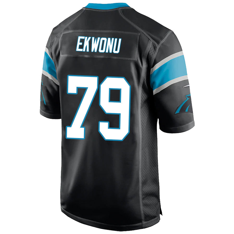 C.Panthers #79 Ikem Ekwonu Black Stitched Player Game Football Jerseys football jersey product view 1