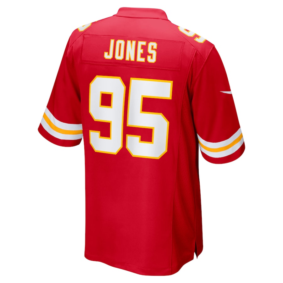Men's Nike Chris Jones Red Kansas City Chiefs Super Bowl LIX Game Jersey football jersey product view 3