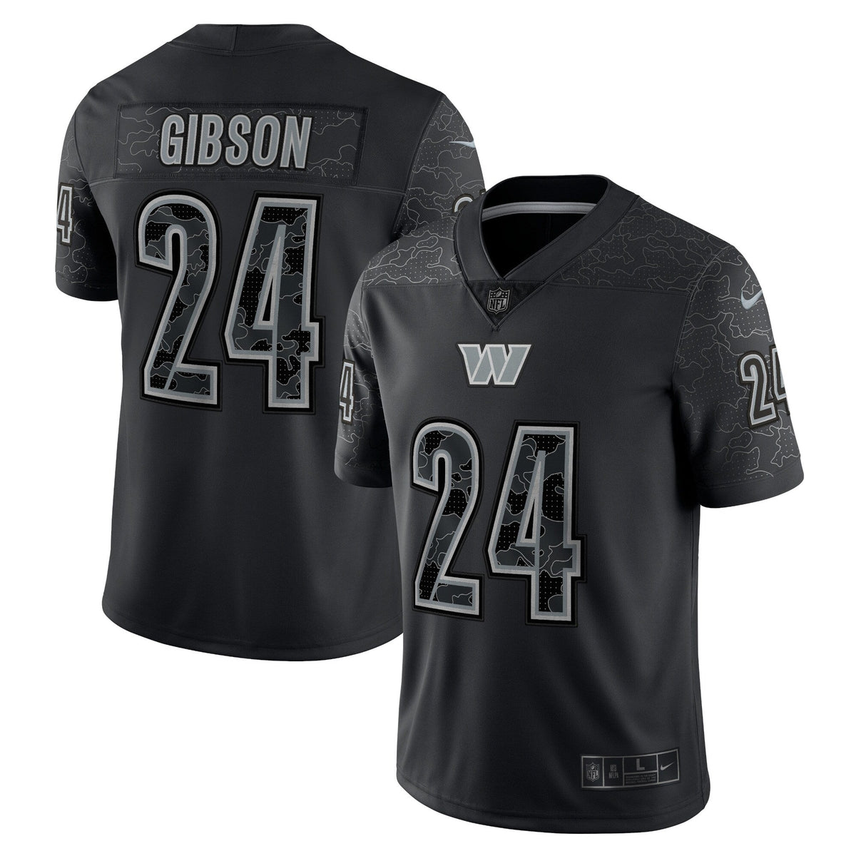 Antonio Gibson Washington Commanders Nike RFLCTV Limited Jersey - Black football jersey product view 1
