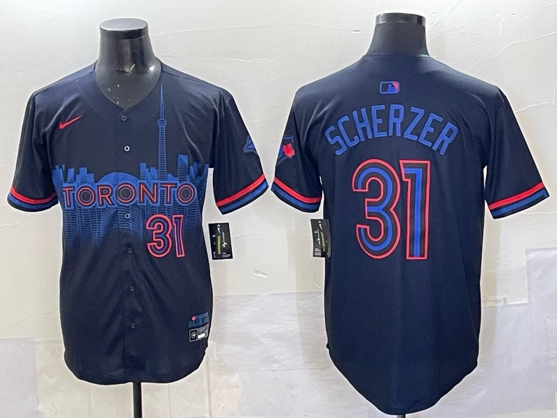 Men's Toronto Blue Jays Max Scherzer #31 Black 2024 City Connect Limited Player Jersey baseball jersey product view 1