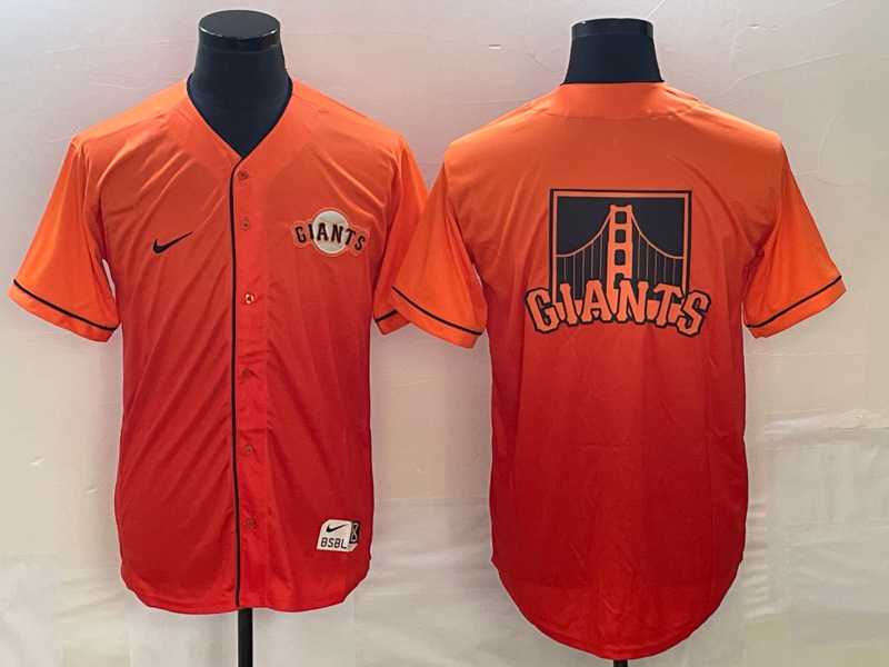 Men's San Francisco Giants Orange Alternate Replica Player Jersey1 baseball jersey product view 1