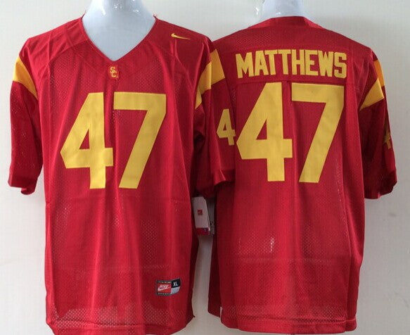 Men's USC Trojans Clay Matthews #47 Cardinal Player Game Jersey sports jersey product view 1