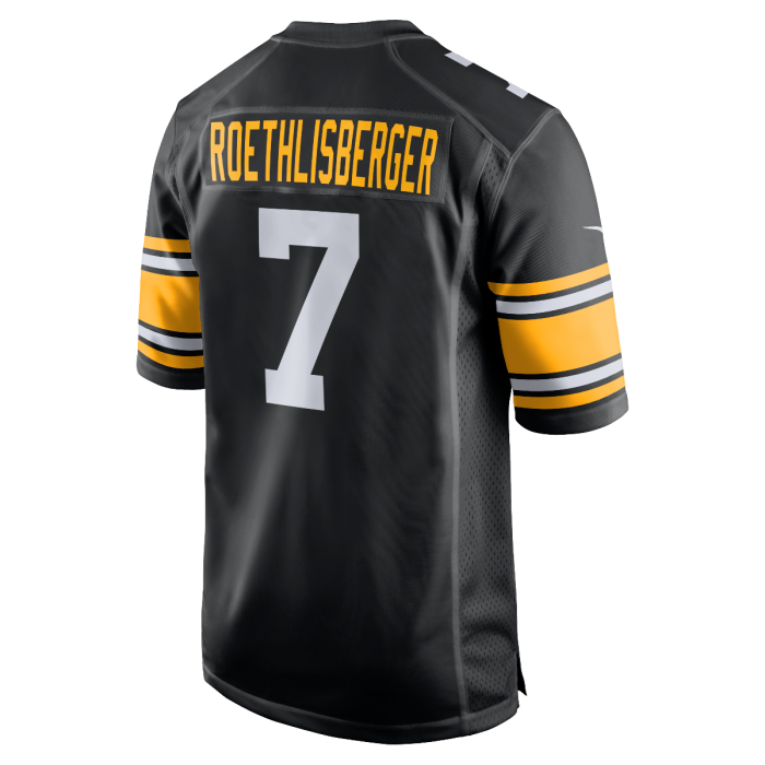 P.Steelers #7 Ben Roethlisberger Player Replica Throwback Black Stitched American Football Jerseys football jersey product view 1