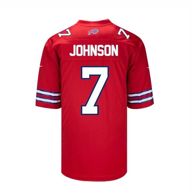 B.Bills #7 Taron Johnson Player Red Game Jersey -American Stitched Football Jerseys football jersey product view 1