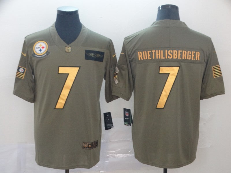 Men's Pittsburgh Steelers Ben Roethlisberger #7 Brown Player Game Jersey1 football jersey product view 1
