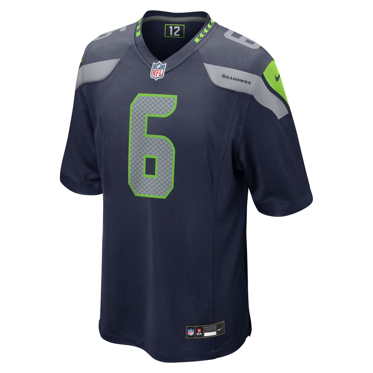 Men's Seattle Seahawks Jalen Milroe Nike College Navy 2025 NFL Draft Game Jersey football jersey product view 3