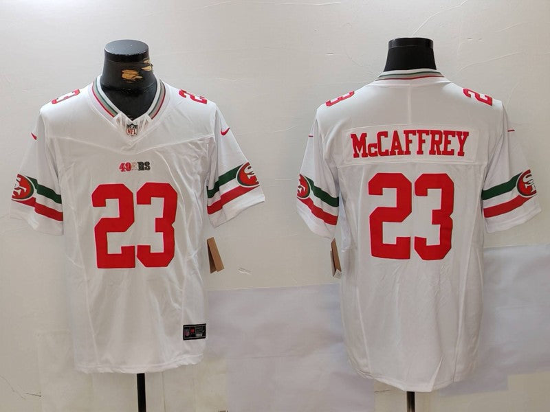 Men's San Francisco 49ers Christian McCaffrey #23 White Alternate Vapor F.U.S.E. Limited Jersey1 football jersey product view 1