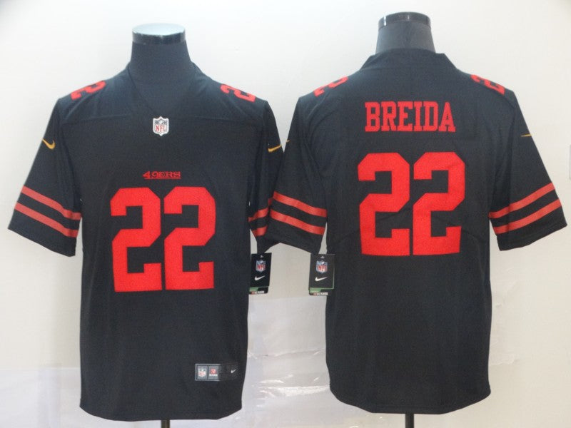 Men's San Francisco 49ers Matt Breida #22 Black Game Jersey1 football jersey product view 1