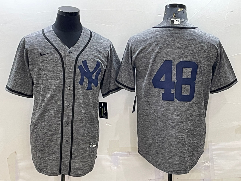 Men's New York Yankees Anthony Rizzo #48 Gray Replica Game Name Jersey1 baseball jersey product view 1
