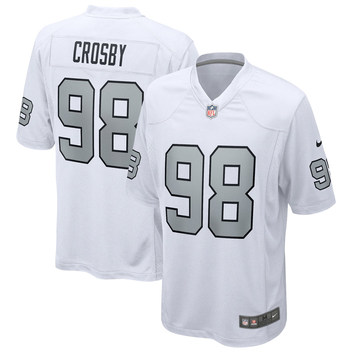Maxx Crosby Las Vegas Raiders Nike Alternate Game Jersey - White football jersey product view 1