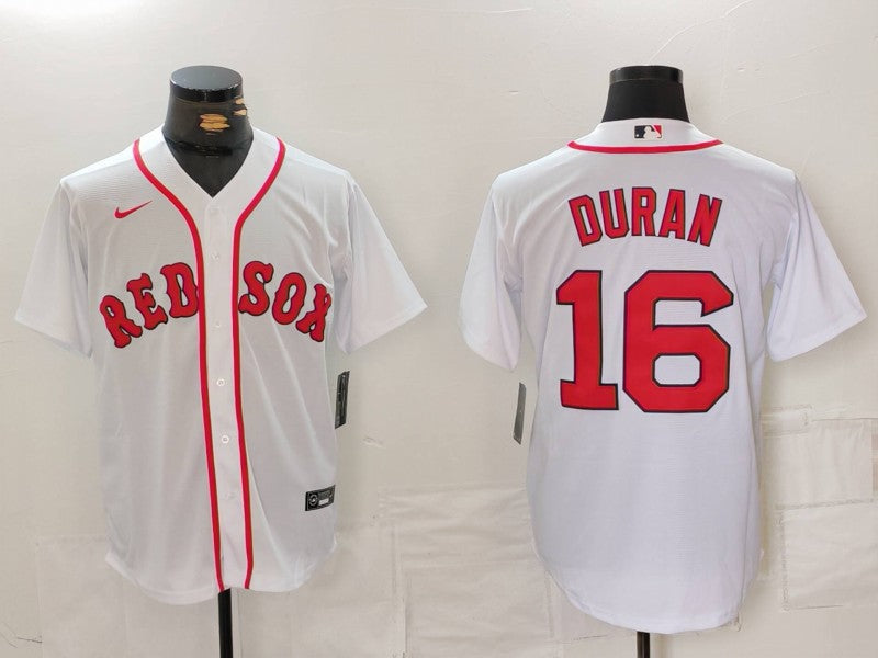 Men's Boston Red Sox Jarren Duran #16 White Home Replica Player Jersey1 baseball jersey product view 1
