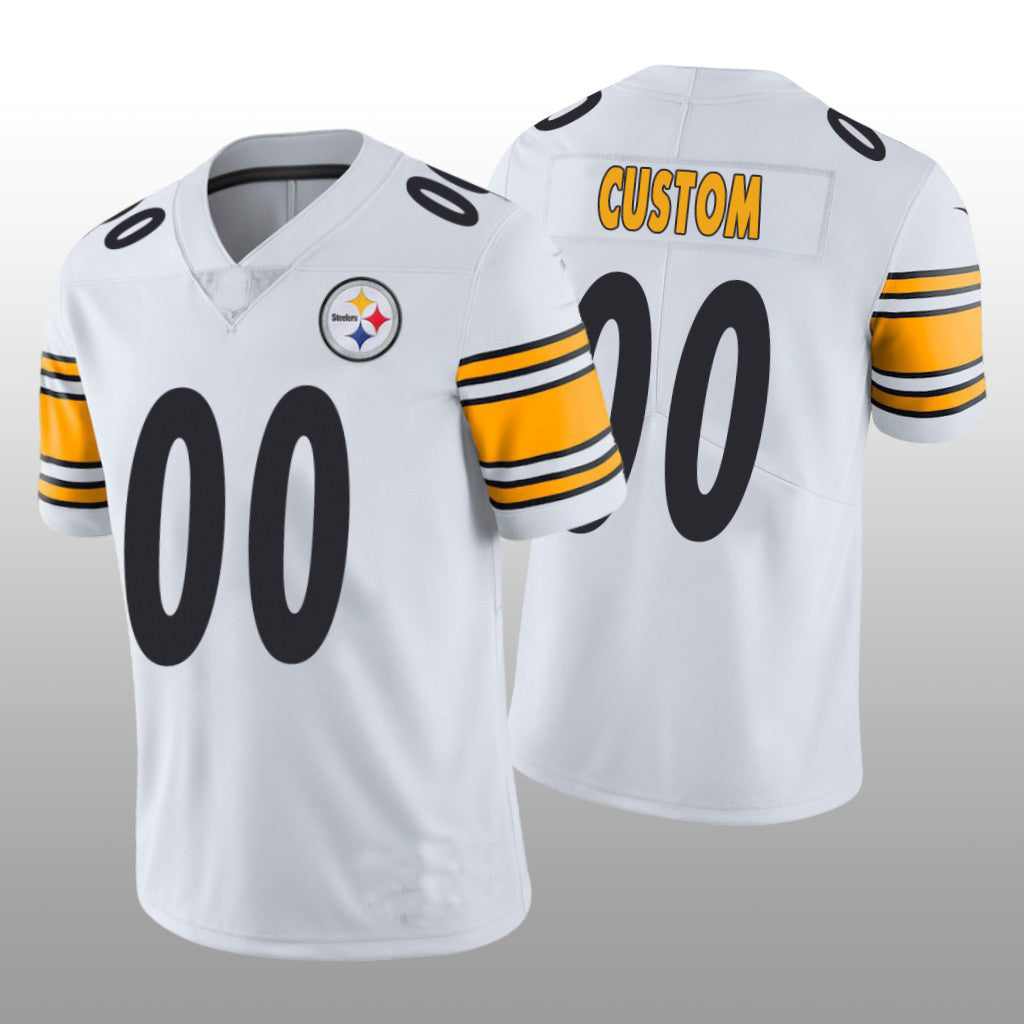 Custom1 Pittsburgh Steelers White Vapor Limited Jersey1 Stitched American Football Jerseys football jersey product view 1