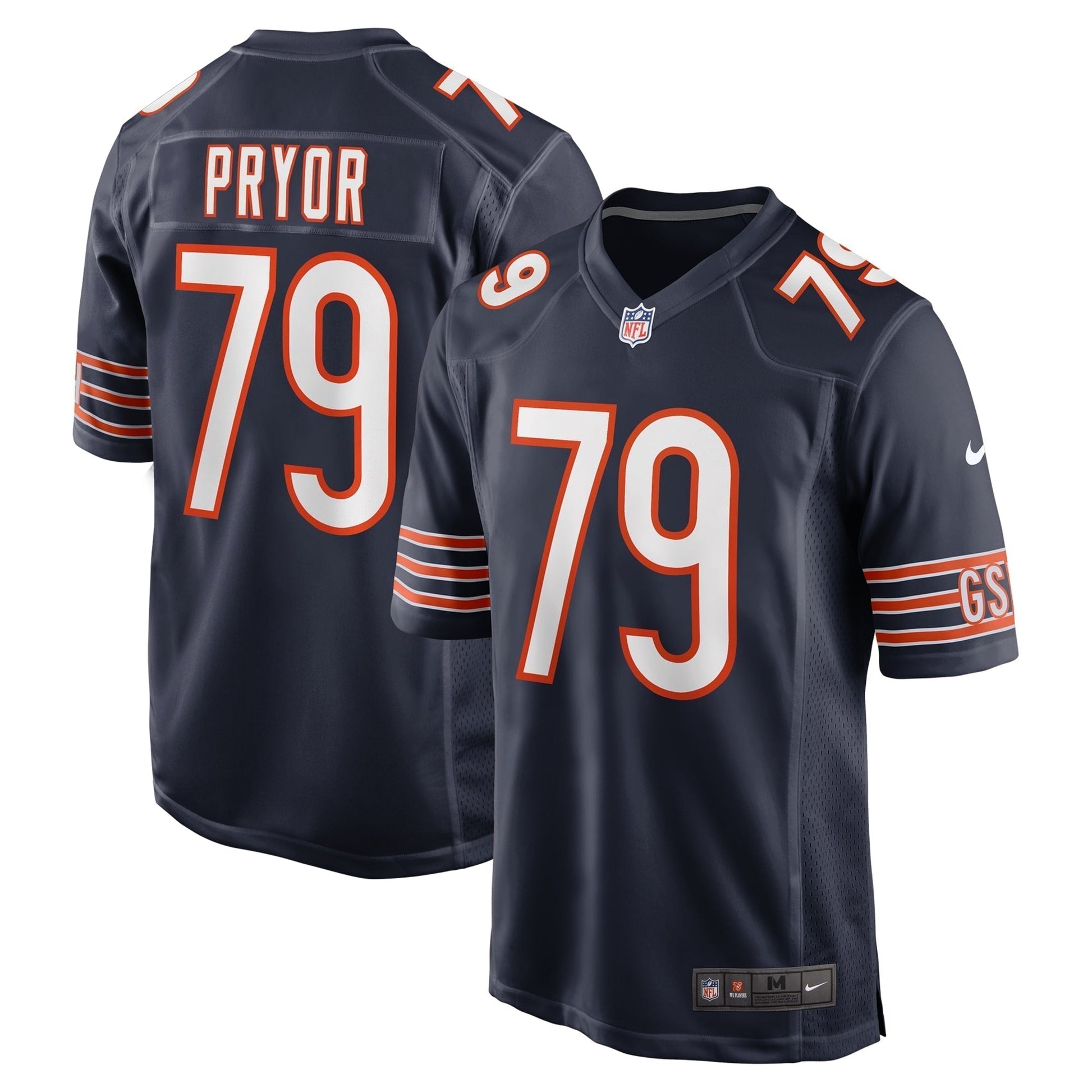 Matt Pryor Chicago Bears Nike Game Jersey - Navy football jersey product view 1