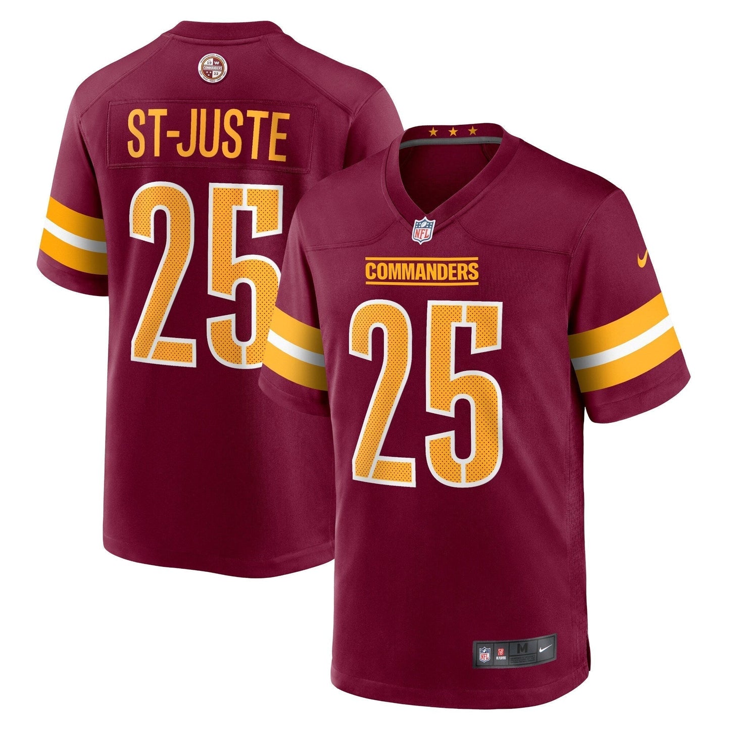 Benjamin St-Juste Washington Commanders Nike Game Jersey - Burgundy football jersey product view 1