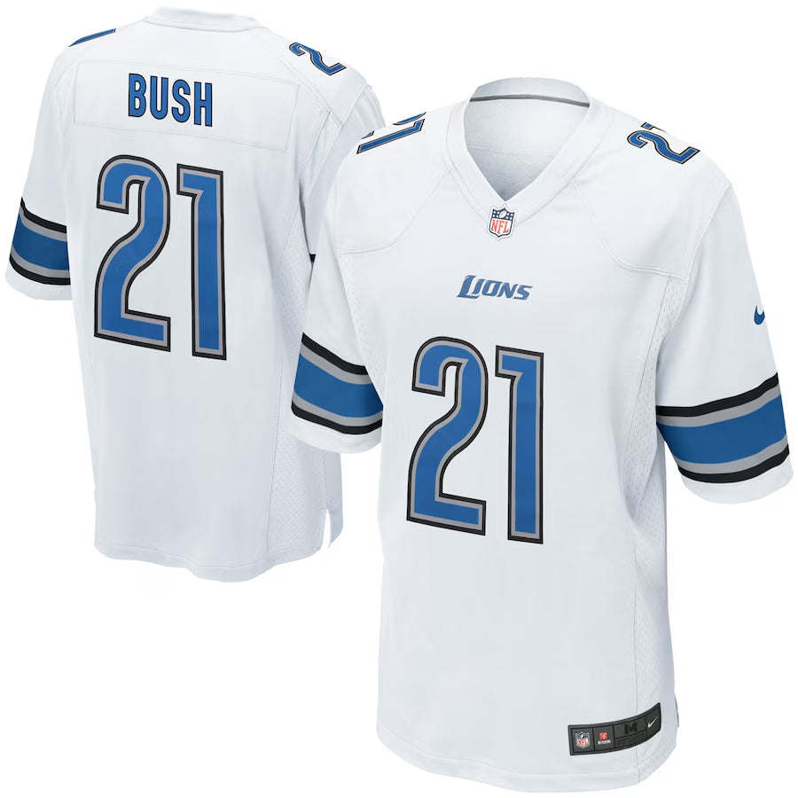 Reggie Bush Detroit Lions Nike Game Jersey - White football jersey product view 1