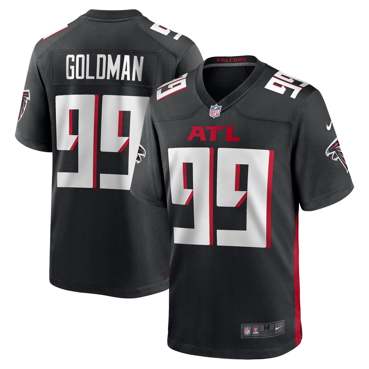 Eddie Goldman Atlanta Falcons Nike Team Game Jersey - Black football jersey product view 1
