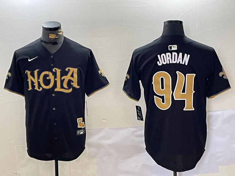 Men's New Orleans Saints Cameron Jordan #94 Black Player Jersey1 basketball jersey product view 1