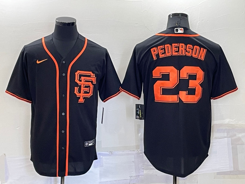 Men's San Francisco Giants Joc Pederson #23 Black Replica Baseball Jersey1 baseball jersey product view 1