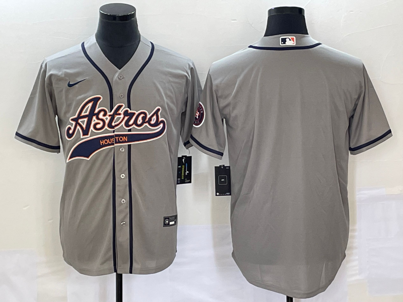Men's Houston Astros Gray Replica Blank Jersey1 Joint Edition baseball jersey product view 1