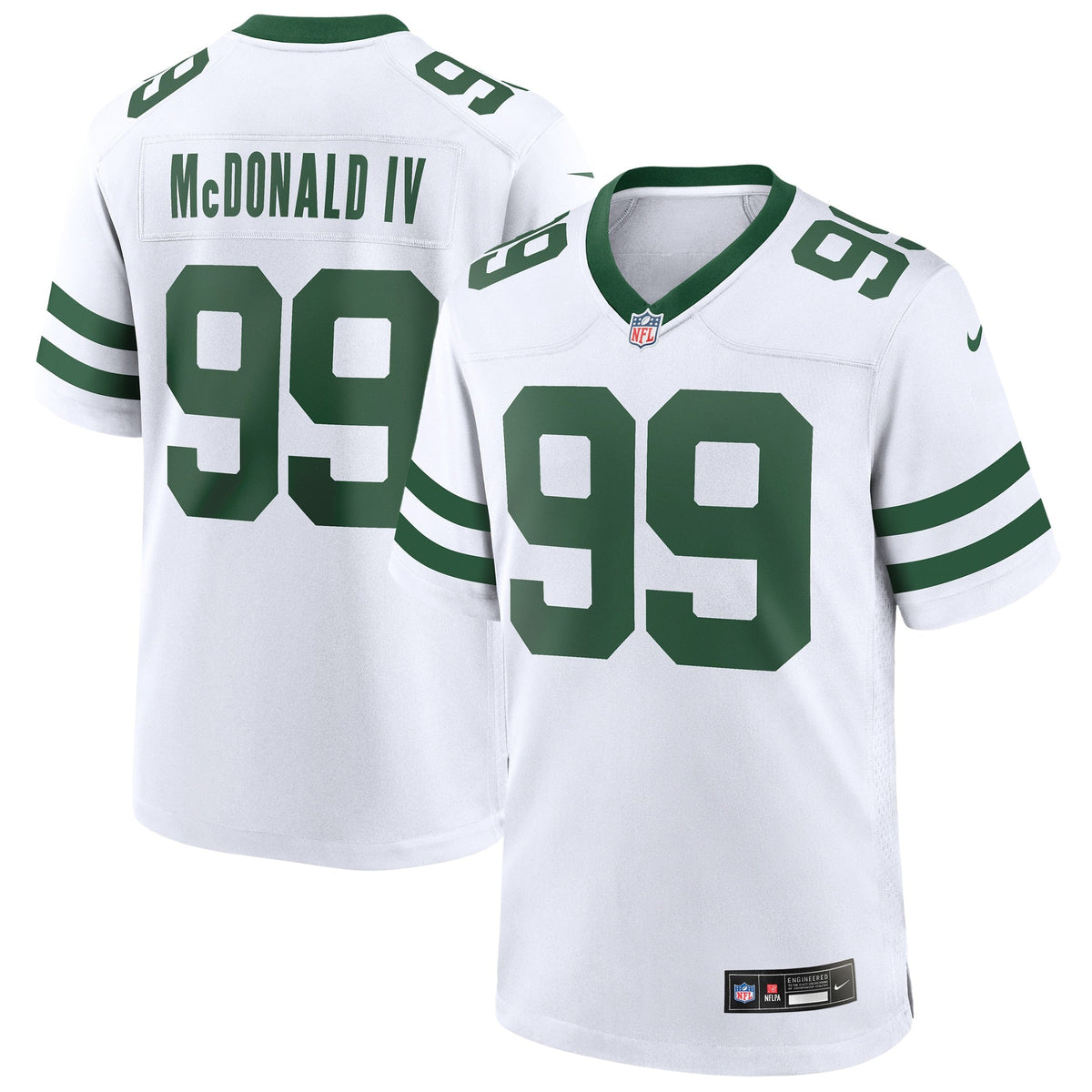 Will McDonald IV New York Jets Nike Game Jersey - Legacy White football jersey product view 1