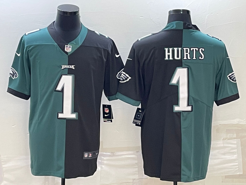 Men's Philadelphia Eagles Jalen Hurts #1 Midnight Green/Black Game Jersey1 football jersey product view 1