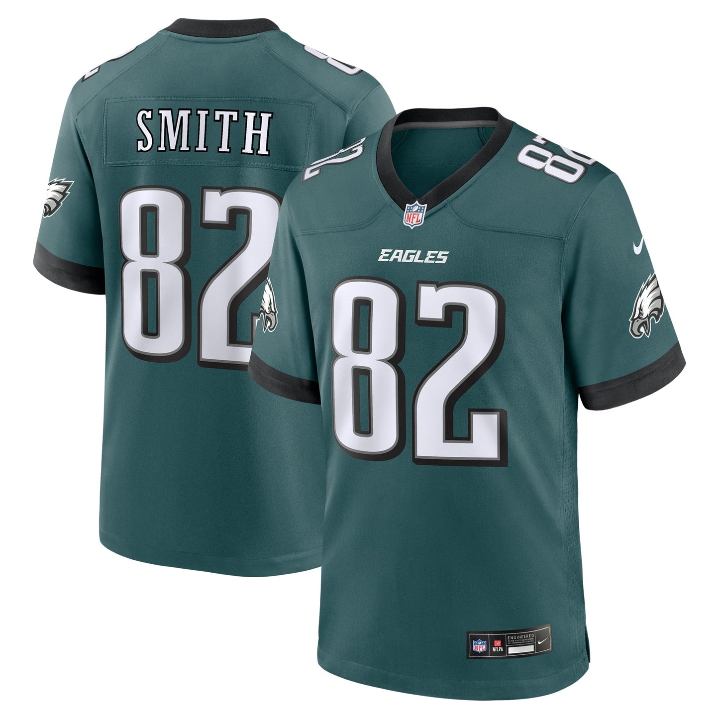 Ainias Smith Philadelphia Eagles Nike Team Game Jersey - Midnight Green football jersey product view 1