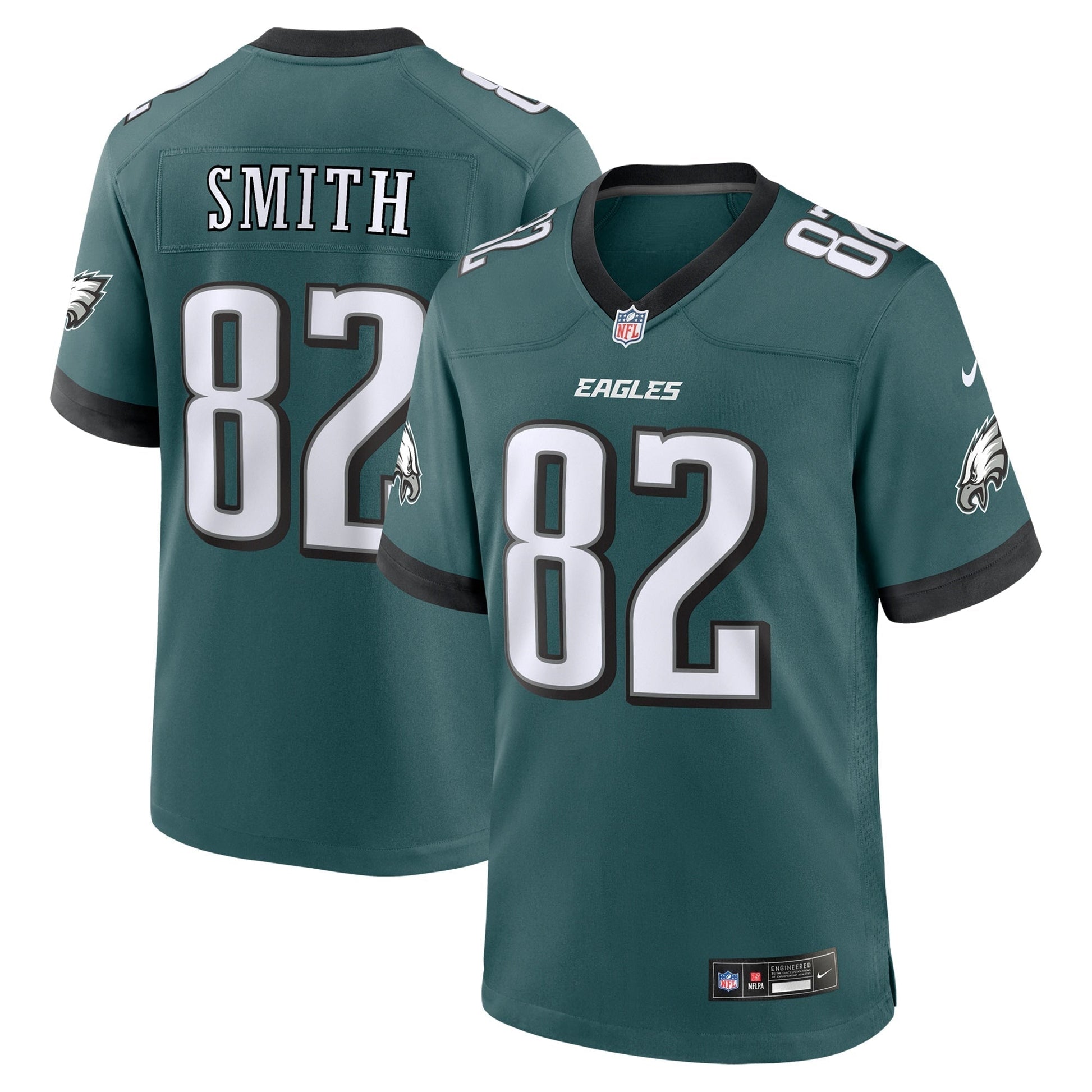 Ainias Smith Philadelphia Eagles Nike Team Game Jersey - Midnight Green football jersey product view 1
