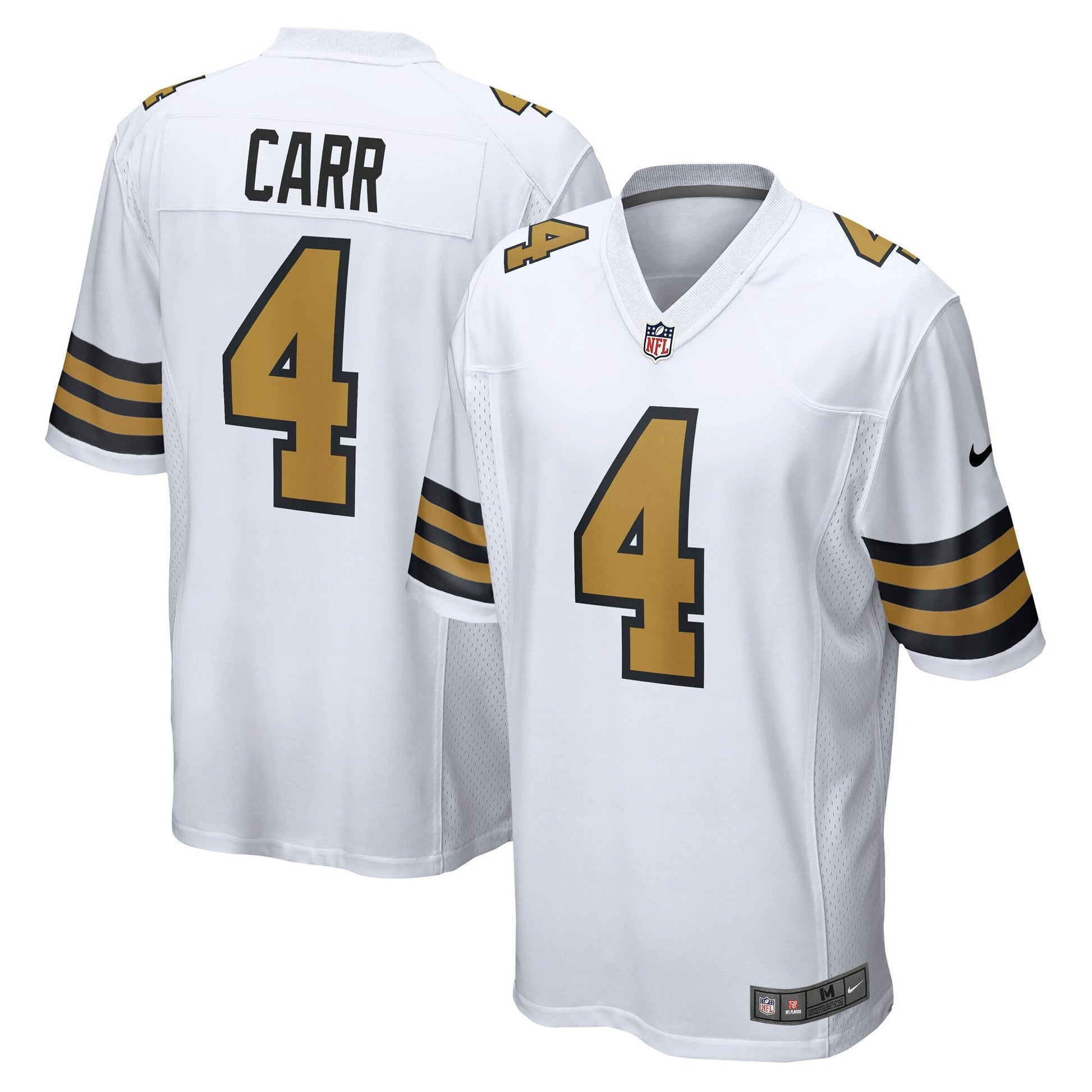 Derek Carr New Orleans Saints Nike Alternate Game Jersey - White football jersey product view 1