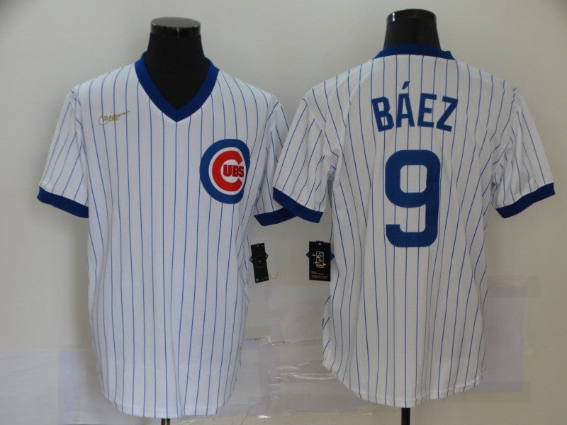 Men's Chicago Cubs Javier Baez #9 White Stitched Jersey1 baseball jersey product view 1