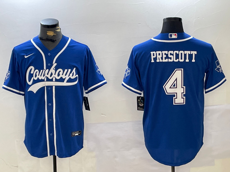 Men's Dallas Cowboys Dak Prescott #4 Royal Game Jersey1 football jersey product view 1