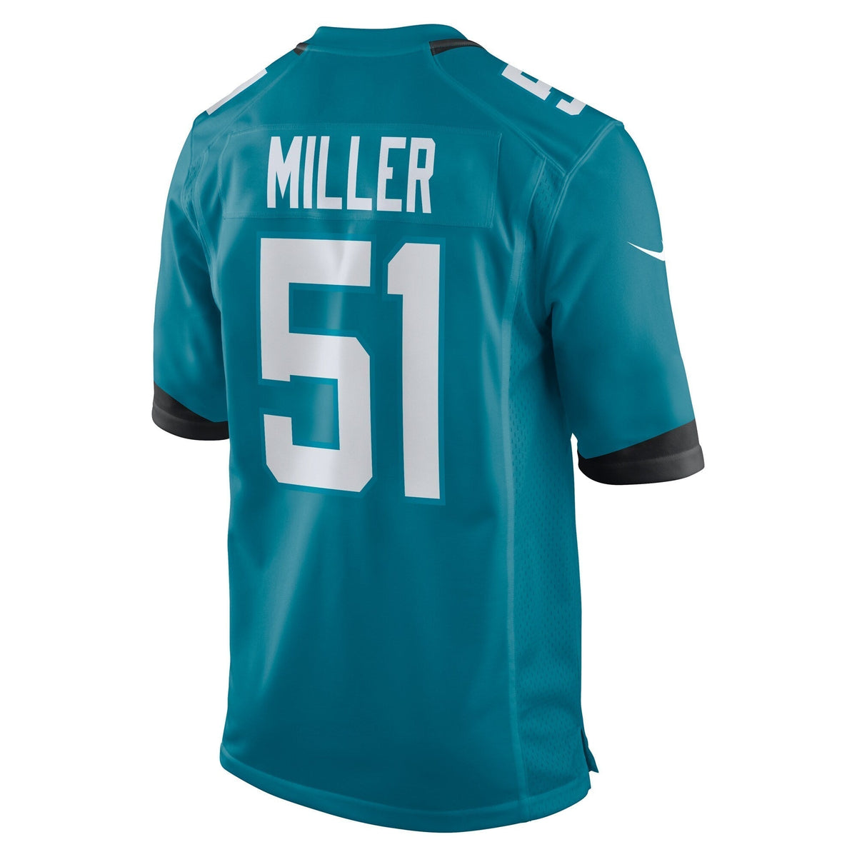 Ventrell Miller Jacksonville Jaguars Nike Game Jersey - Teal football jersey product view 3