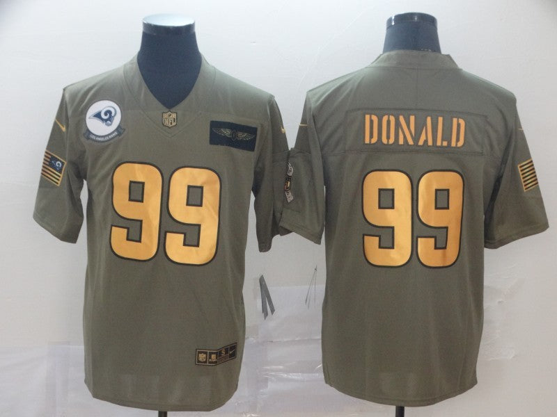 Men's Los Angeles Rams Aaron Donald #99 Brown Player Game Jersey1 football jersey product view 1