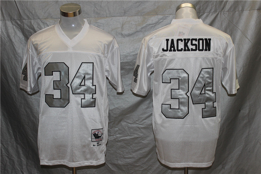 Men's Oakland Raiders Bo Jackson White Legacy Replica Player Jersey1 football jersey product view 1