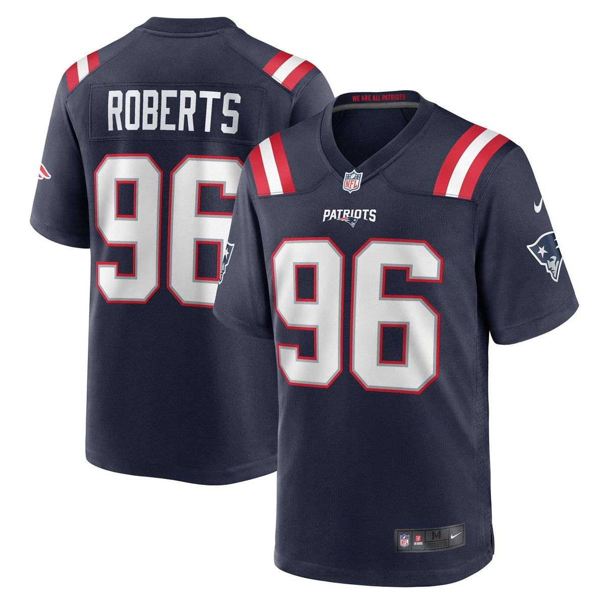 Sam Roberts New England Patriots Nike Game Jersey - Navy football jersey product view 1