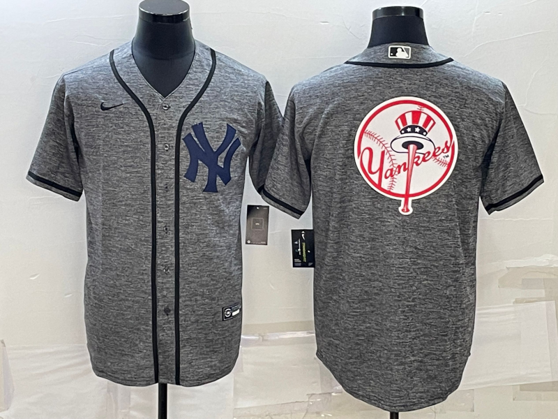Men's New York Yankees Gray Alternate Team Jersey1 baseball jersey product view 1