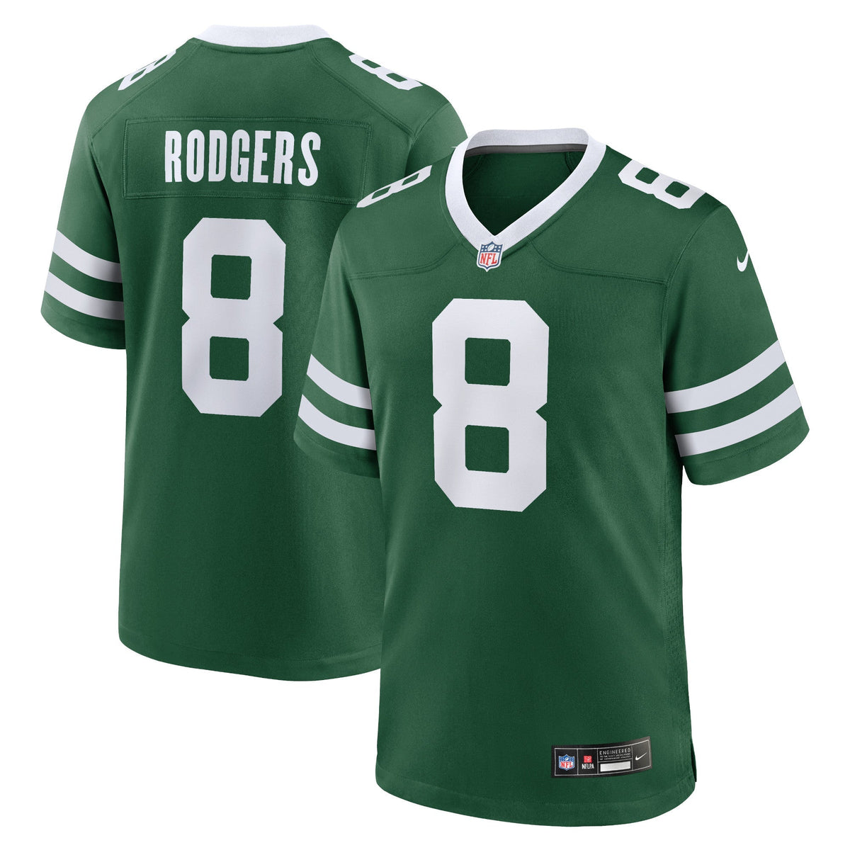 Aaron Rodgers New York Jets Nike Game Jersey - Legacy Green football jersey product view 1
