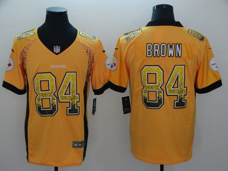 Men's Pittsburgh Steelers Antonio Brown #84 Gold Player Game Jersey1 football jersey product view 1