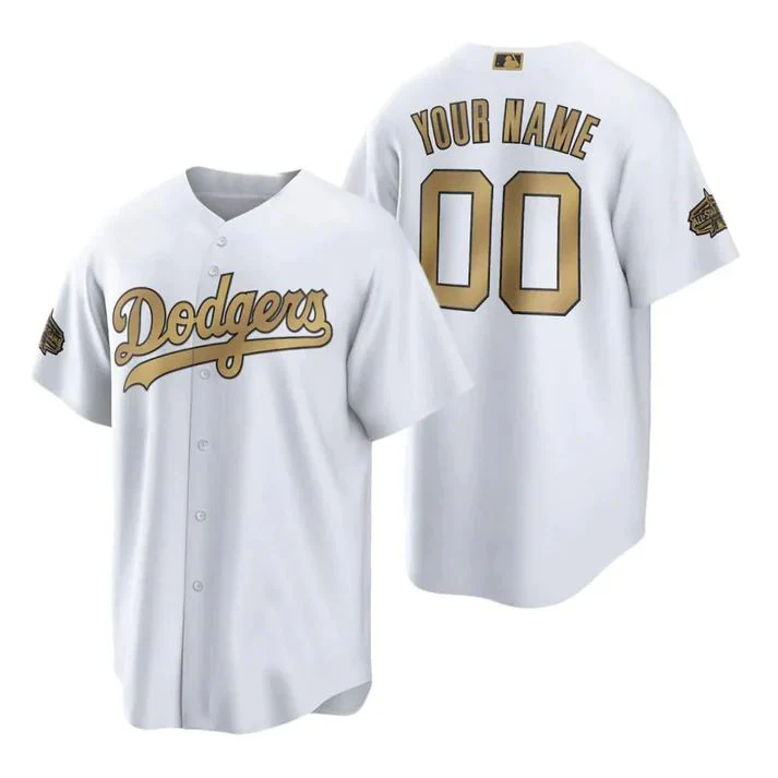 Men's Los Angeles Dodgers White Alternate Replica Custom Jersey1 baseball jersey product view 1