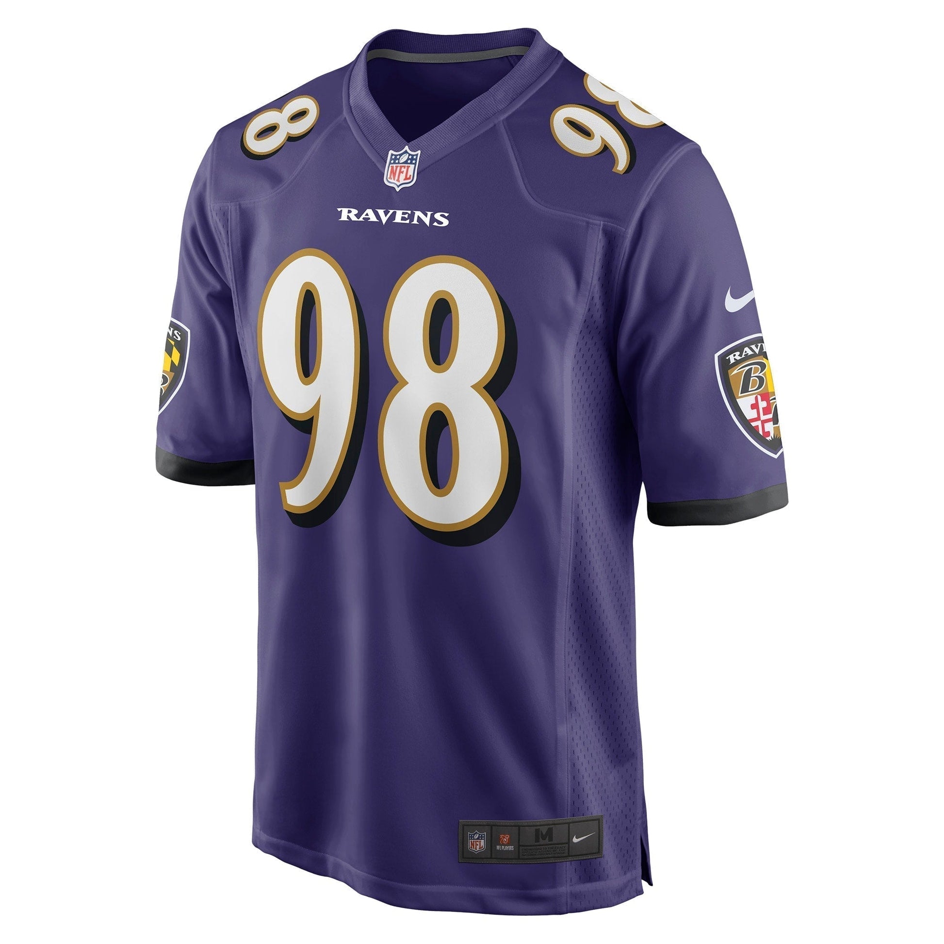 Travis Jones Baltimore Ravens Nike Game Jersey - Purple football jersey product view 2